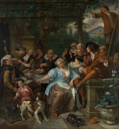 Merry Company on a Terrace, ca. 1670. av Jan Havickszoon Steen