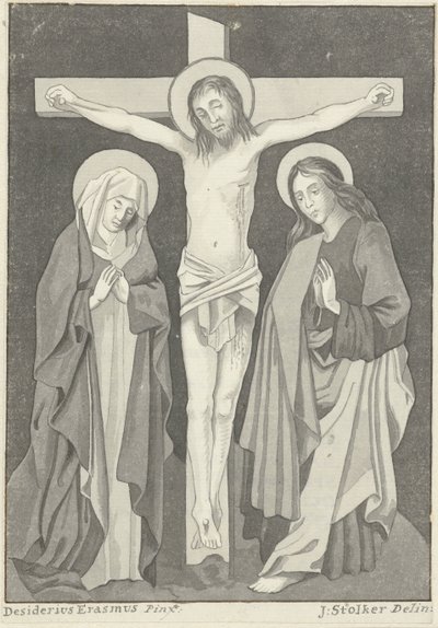Kristus på korset med Maria og Johannes av Jan Stolker (signed by artist)