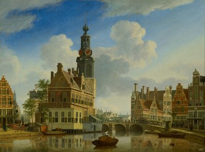Munt-tårnet sett fra Singel, 1751 av Jan Ten Compe