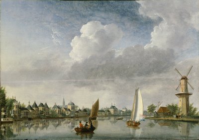 Spaarne-elven ved Haarlem, 1750. av Jan Ten Compe
