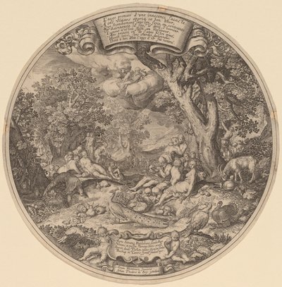 Gullalderen av Jan Theodor de Bry after Abraham Bloemaert after Nicolaes