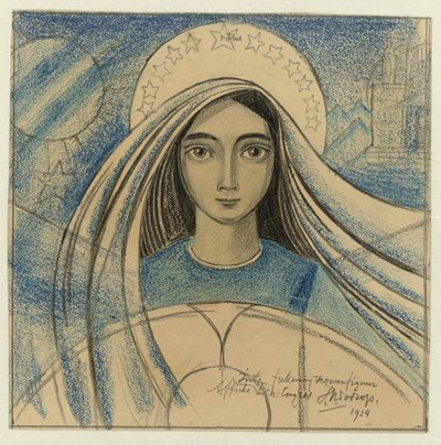 Design for en plakat for den internasjonale eukaristiske kongressen i Amsterdam, 22.–27. juli 1924 av Jan Toorop