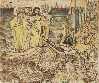 The Arrival of the Muses of Art at Architecture, 1890 av Jan Toorop