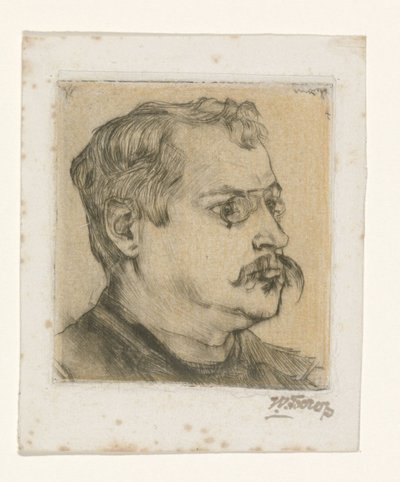 Portrett av Hugo Vogel av Jan Toorop (signed by artist)