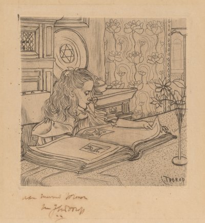 Charley ser på et album med utskrifter av Jan Toorop