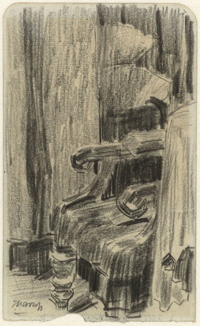 Lenestol delvis dekket av gardin av Jan Toorop