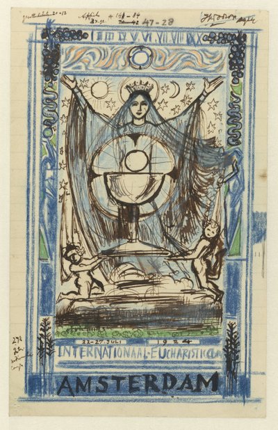 Design for en plakat for den internasjonale eukaristiske kongressen holdt i Amsterdam fra 22. til 27. juli 1924 av Jan Toorop
