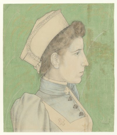Portrett av sykepleier Nelly Portrett av Nelly Goudkade av Jan Toorop
