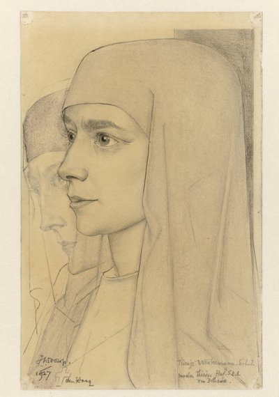 Portrett av Treesje Westermann, mor Thérèse Huf fra Bethanië av Jan Toorop
