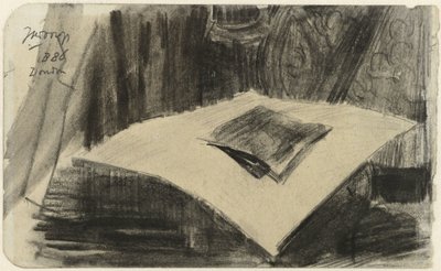Trykk liggende på mørk bakgrunn av Jan Toorop