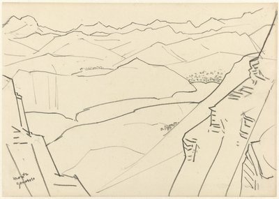Skisse av et fjellandskap Monte Generoso av Jan Toorop