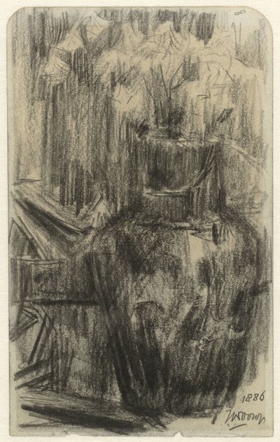 Vase med blomster i interiør av Jan Toorop