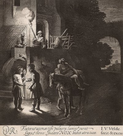 Den gode samaritan. (ikke datert) av Jan Van de Velde