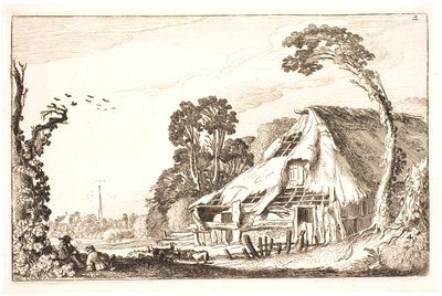 Landskap med nedslitt låve av Jan Van de Velde