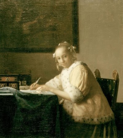 Brevskriver i gult av Jan Vermeer van Delft