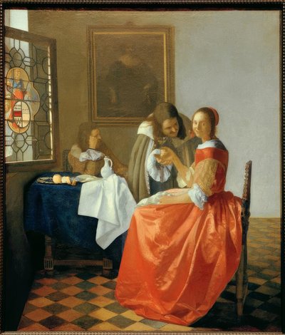 Jenta med vinglasset av Jan Vermeer van Delft