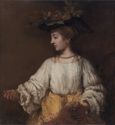 Flora - Maleri av Rembrandt van Rijn av Johannes Vermeer