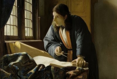 Der Geograph (detalj). 1669 av Jan Vermeer van Delft