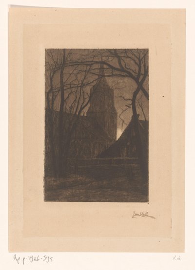 kirke i Laren av Jan Veth (signed by artist)