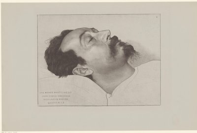 Nicolaas de Roever på sin dødsseng Således, den 12. mars i år 18903, hvilte Nicholas de Roever R.I.P. (tittel på objekt) av Jan Veth