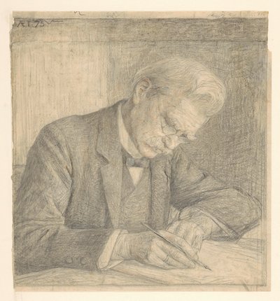 Portrett av J. van der Vegt, skrift av Jan Veth