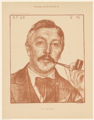 Portrett av Jac van Looij Portretter av De Kroniek (serietittel på objekt) av Jan Veth