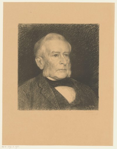 Portrett av Matthijs de Vries Famous Contemporaries (serietittel) av Jan Veth