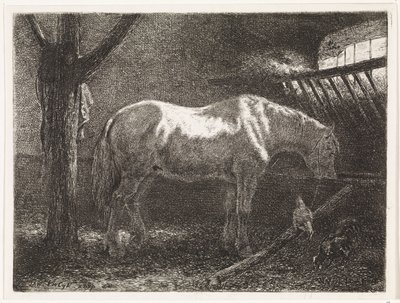 Hest i stall av Johannes Martinus Vrolijk