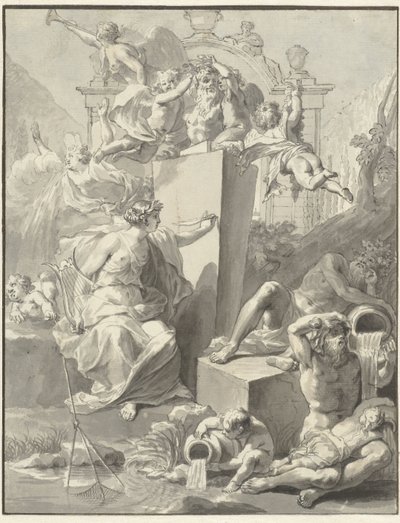 Design for tittelsiden av W. van der Hoeven, Westermeer, 1721 av Jan Wandelaar