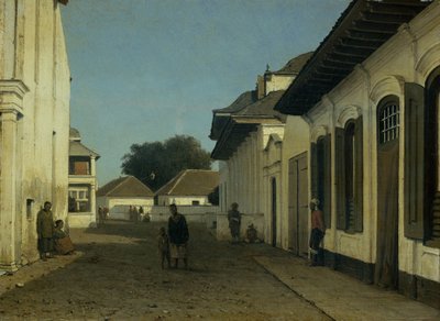 En gate i den gamle delen av Batavia av Jan Weissenbruch (attributed to)