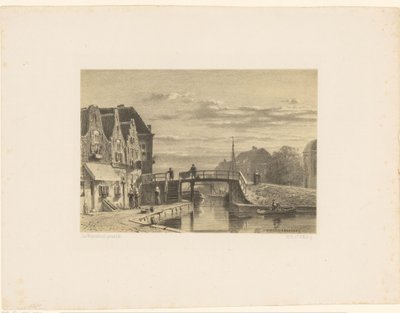 Bybilde med kanal av Jan Weissenbruch