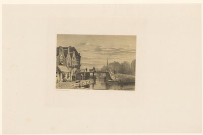 Bybilde med kanal av Jan Weissenbruch