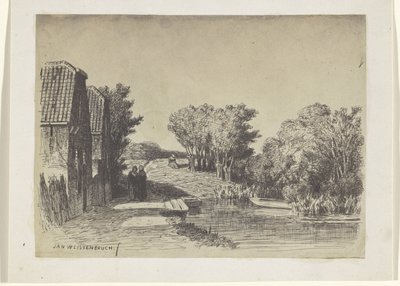 To hus på vannet av Jan Weissenbruch