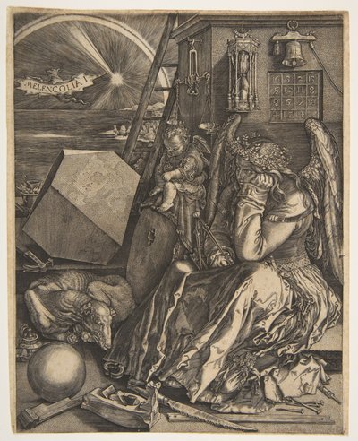 Melencolia I kopi, 1602. av Jan Wierix