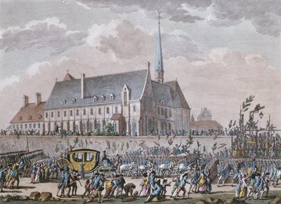 Den franske kongefamilien passerer klosteret i Passy på reisen fra Versailles til Paris 6. oktober 1789 av Jan after Bulthuis