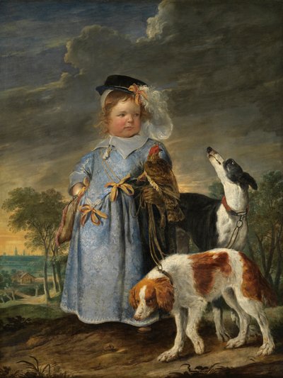 Portrett av en gutt (olje på panel) av Jan and Quellinus Erasmus (1607 78) Fijt