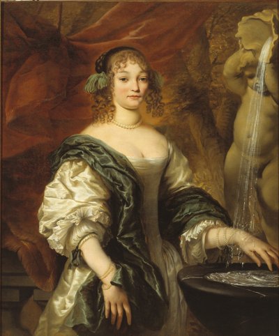 Portrett av en ung dame ved en fontene, andre halvdel av 1600-tallet. av Jan de Baen