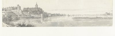 Utsikt over Nijmegen og Waal av Jan de Beijer
