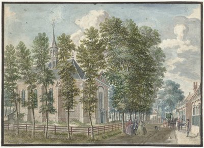 Utsikt over kirken Bloemendaal av Jan de Beijer