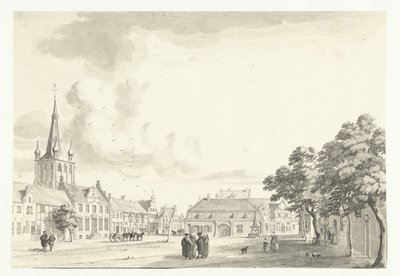 Utsikt over Uerdingen-markedet av Jan de Beijer
