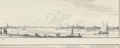Utsikt over Lek på landsbyene Lopik, Jaarsveld, Tienhoven, Ameide og Huis Herlaer av Jan de Beijer