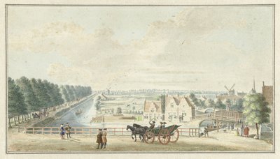 Utsikt over Wal ved Catharijnepoort i Utrecht av Jan de Beijer