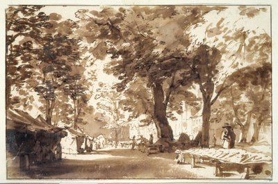 The Vigorbros and the Platz on the Haynus (kritt, penn og blekk med vask på papir) av Jan de Bisschop