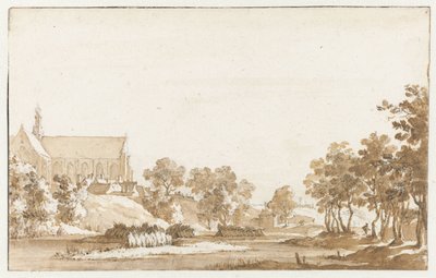 Utsikt over St. Laurenskerk i Alkmaar av Jan de Bisschop