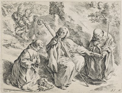 Saint Bruno (radering) av Jan de Bisschop