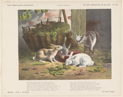 The Three Bunnies and the Goat (tittel på objekt) Nye nederlandske barnetrykk (serietittel på objekt) Funkes trykk (serietittel på objekt) av Jan de Haan
