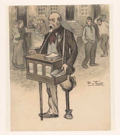 Tidligere general som gatemusikant av Jan de Waardt (signed by artist)