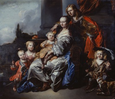 Portrett av en nederlandsk familie av Jan or Joan van Noordt
