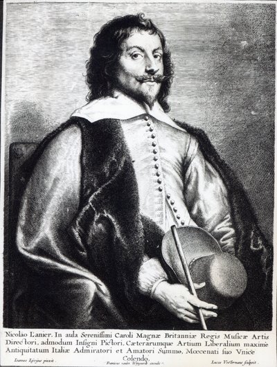 Nicholas Lanier, gravert av Lucas Vostermans (gravering) av Jan the Elder (after) Lievens