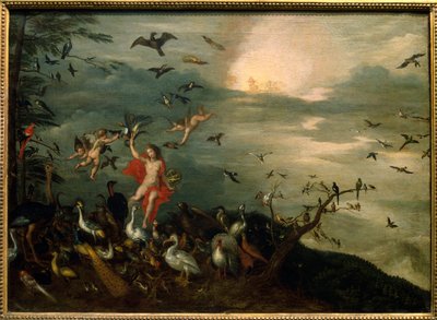 Luft. Allegori av naturlige elementer. Maleri av Jan Brueghel I (Jean Breughel, Bruegel eller Breugel) kjent som De Velours (L